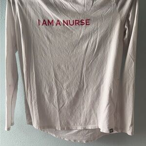 White Long Sleeve 'I Am A Nurse' Shirt
